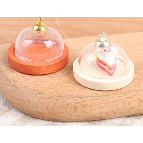 1:12 Dollhouse Miniature Cake Cover Dessert Cover Fruit Tray Candy Jar Doll Toy Doll House Decoration Accessories