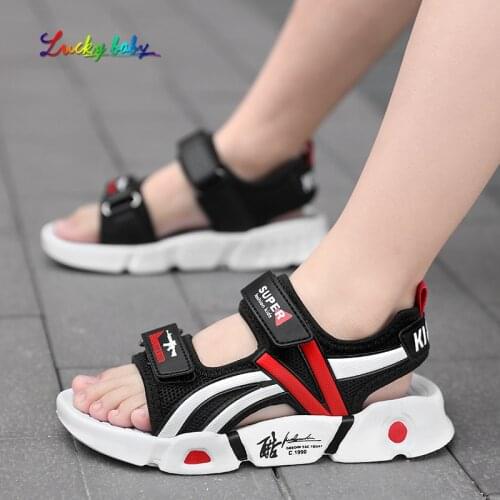 2021 Sandals kids shoes boys brand closed toe toddler children sandals orthopedic pu leather baby boys sandals shoes boy 825