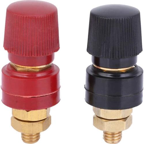 Conector 2pcs 555 Type Binding Post Brass Pillar Terminal Block M8 Thread 0V-380V 200A