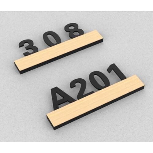 Customized Wood Grain house number door address Acrylic door signs custom Plate Address Plaque House Hotel Villa Address Sign