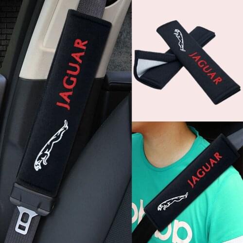 2pcs Auto Goods Car Safety Belt Protective For Jaguars XK Tijera Ropa Llavero F-TYPE V8 S XF XJ 13MY I-PACE XE C-X75 F-PACE