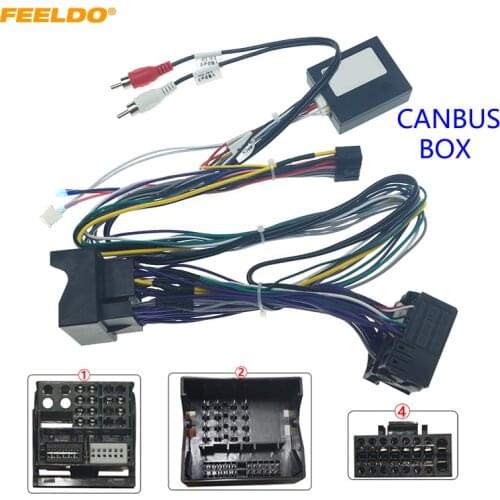 FEELDO Car 6PIN Aftermarket Android Stereo Power Cable Adapter With Canbus For Mercedes Benz C-Class C180/C200(W204) #HQ6563