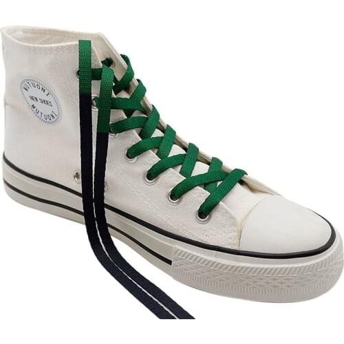 8MM Double Color Combination Black Green Trendy Shoelaces Men Women jumpman Sneaker 2021 180CM Ropes Easy Boots Custom