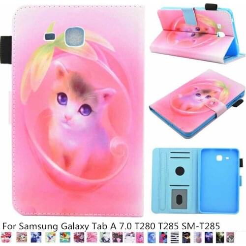Fashion Cat Unicorn Owl 2016 Tab a6 7.0 Case For Samsung Galaxy Tab A 7.0 T280 T285 Case Cover Tablet Silicon Funda + film
