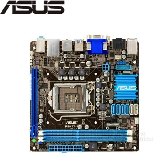 For ASUS P8H77-I Computer Motherboard LGA 1155 DDR3 For Intel H77 P8H77 Desktop Mainboard SATA II PCI-E X16 Used