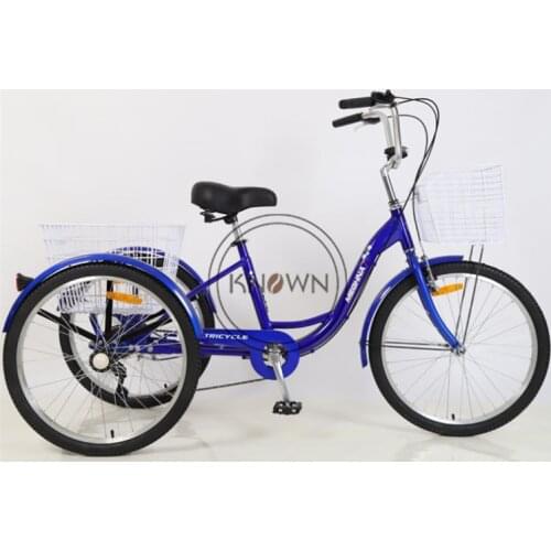 24 Aluminum Alloy Pedal Bike Variable Speed Electric Tricycle 6 Speed 7 Speed Manpower Tricycle Export Tricycle For Export