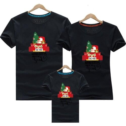 Fashion Family Matching Short Sleeve T shirt Aldult And Girl Boy Cartoon Clothes Shirts Children Outfits Look Tops