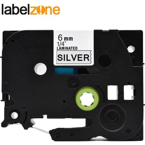 6mm Black on silver tze911 Compatible Brother p-touch printers tze-911 tz911 tz-911 tz tze 911 label tape ribbon for ptouch 6mm