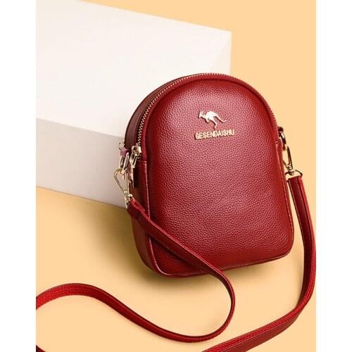 Summer Phone Bag Female 2021 Genuine Bag Small Ladies Shoulder Bag Casual Coin Bag Leather Cross Body Bag For Women Black