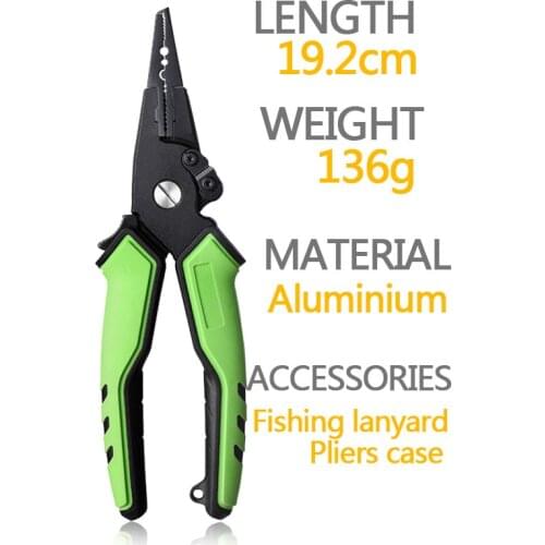 New Arrival New Color Self-locking Aluminium fishing pliers fishing cutting pliers with rubber handle