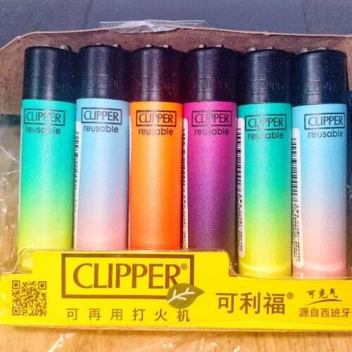 Clipper Grinding Wheel Original Gasoline Lighter Nylon Torch Free Fire Pocket Refillable Gas Lighter Use Collection Gift(1 Box