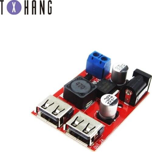 Dual USB DC-DC 9V 12V 24V 36V to 5V 3A Step Down Buck Converter Board Car Charger Solar Power Supply Module diy electronics
