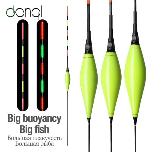 DONQL 1pcs High Quality Led Electronic Fishing Float Night Vision Bobber Light Fishing Tackle Luminous Buoy with Battery