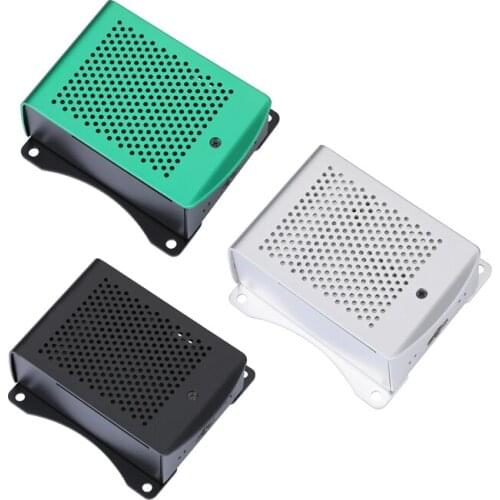 Raspberry Pi 3 Model B Plus Aluminum Silver Green Black Case Metal Enclosure RPI 3 Box Compatible with Raspberry Pi 3 Model B