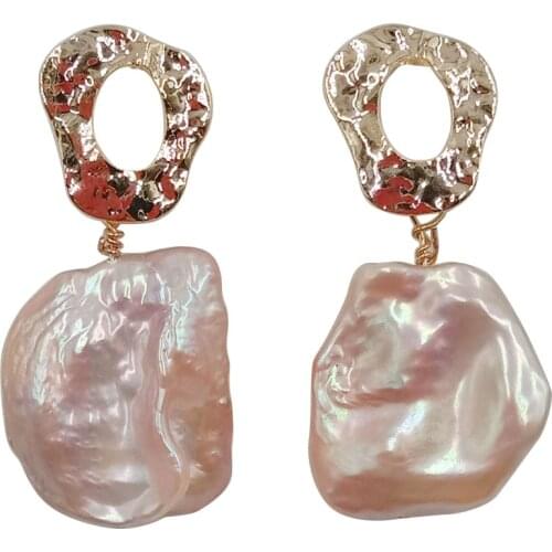 HIGH QUALITY PEARL EARRING 100% nature freshwater pearl ,AA Pearl,20-23 mm big baroque pearl