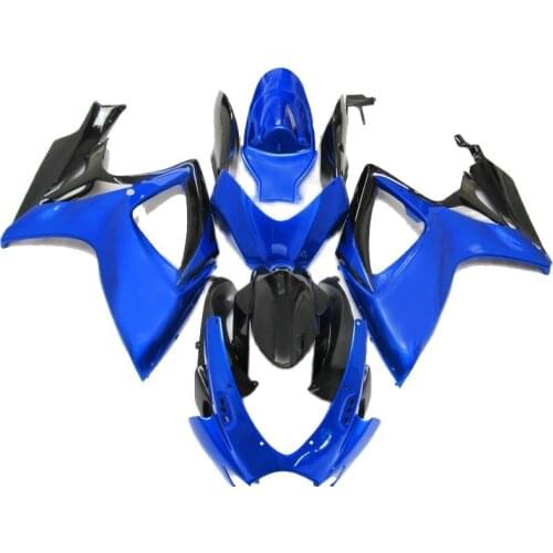 Injection Molding Replace Fairings for SUZUKI GSXR 600 750 2006 2007, Black Blue fairing kit GSXR600 GSXR750 06 07 PL261