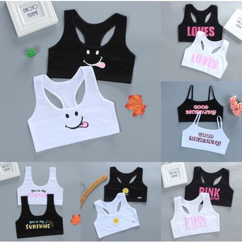 2pcs Girls Training Bras Kids Soft Underwear Girls Accessories Breathable Children Bras for Teen Girl 8-16y