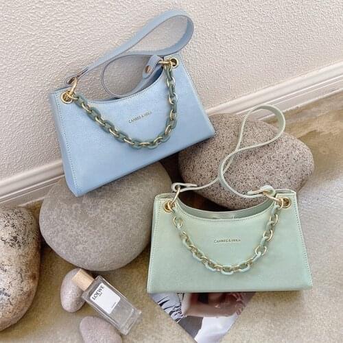 Ladies Chain Handbag High Quality Pu Leather Shoulder Bags Summer Water-proof Simple All-match Solid Color Female Messenger Bag