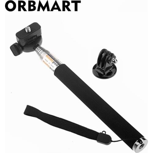 ORBMART Extendable Handheld Selfie Stick Monopod + Mount Adapter For Gopro Hero 5 4 3 3+ 2 SJ4000 Xiaomi Yi Sport Action Camera
