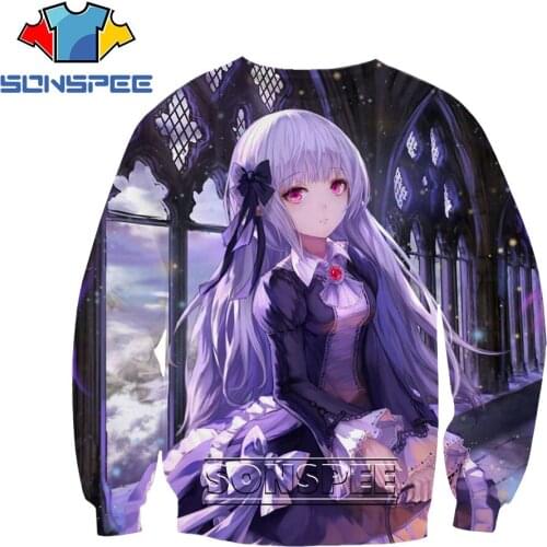 SONSPEE 3D Anime Loli Print Hoodie Gothic Palace Style Pure Cartoon Loose Oversized Trend Autumn/Winter Sweatshirt