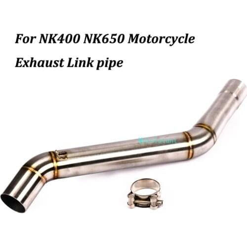Slip on For CFMOTO NK400 NK650 51mm Motorcycle Exhaust Muffler Modified Escape Middle Connection stainless steel Link Pipe