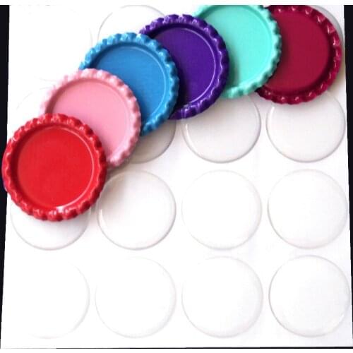 1000 Pcs Double Side Colored Flattened Bottle Caps With 1000 Pcs Clear Epoxy Stickers hairbow diy kit for necklace Jewerly