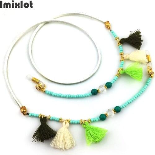 2021 Chic Fashion Tassels Eyeglass Chains Sunglasses Necklace Reading Beaded Glasses Chain Eyewears Cord Holder Neck Strap Rope