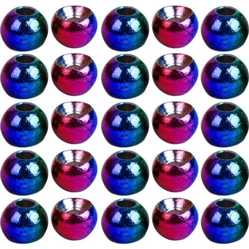 T4MF 25 Pieces Fly Tying Beads Tungsten Beads Slotted Tungsten Beads Round Ball Beads Head Ball Fly Tying Materials