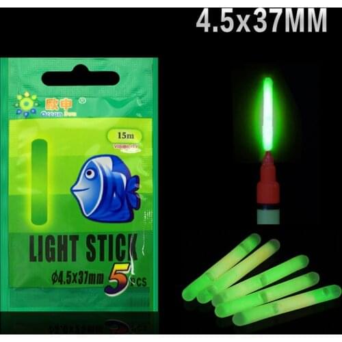 250Pcs Fishing Fluorescent Lightstick Light Night Float 4.5*37MM Rod Lights Dark Glow Stick Float Tackle Accessories Pesca