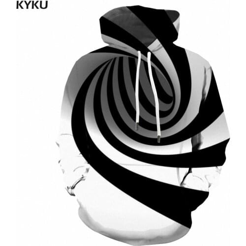 3d Hoodies Geometry Sweatshirts men Dizziness Hoody Anime Black And White Sweatshirt Printed Creativity Hooded Casual