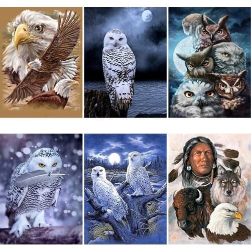 5D DIY Diamond Painting Eagle In The Sky Diamond Embroidery Owl Cross Stitch Full Round Drill Mosaic Rhinestones ArtHome Decor
