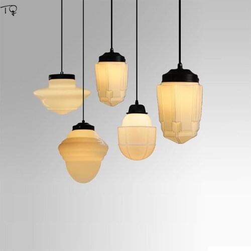 American Design Retro Industrial Glass Pendant Lights Led E27 Minimalist Hanging Lamp Home Decor Bedside Living/Dining Room Cafe