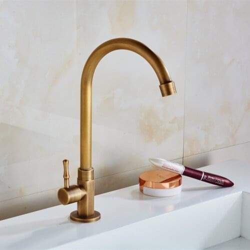 Free shipping single cold faucet antique finishing brass taps bath tap basin faucets torneiras kitchen tap AF1066