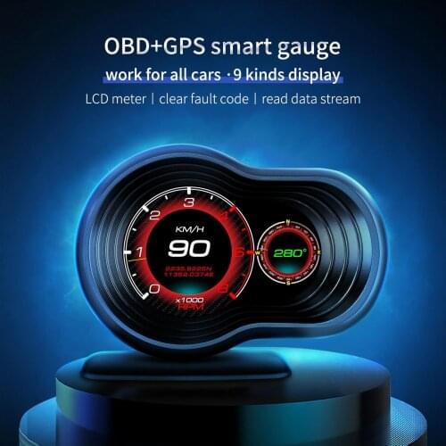 F9 Head up Display Car Hud Display Car Universal Dual System 3.5’’ HUD Engine RPM Voltage for All Vehicles Speedometer