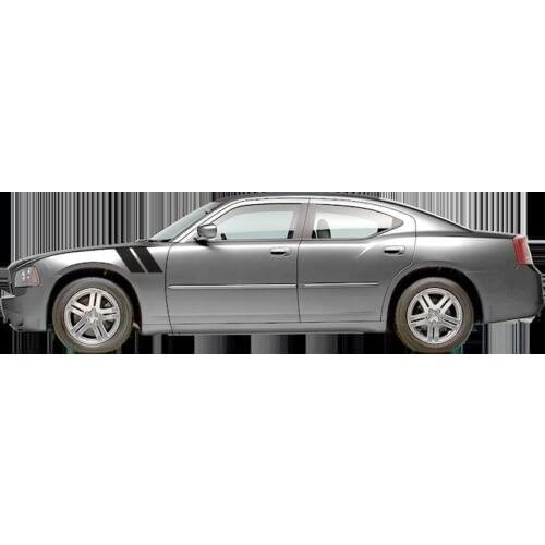 For (2Pcs)Hood to Fender Hash Vinyl Graphics Decals Stripes for Dodge Charger 2006 2010