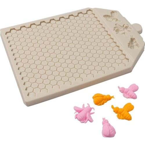 Bee Grid Shape Resin Silicone Mold Kitchen Baking Tool DIY Cake Pastry Fondant Moulds Dessert Chocolate Lace Cake Decoration New