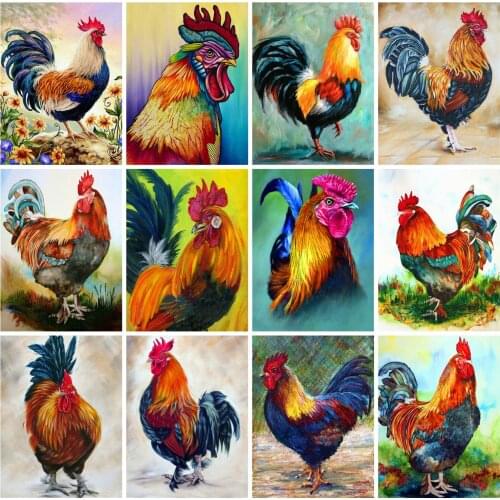 Huacan Diamond Painting Full Square New Arrival Animal 5D Diamond Embroidery Cross Stitch Farm Cock Home Decor