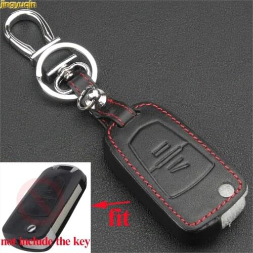 Jingyuqin Car Key Case for Opel Agile Vectra Novo Montana Corsa 2 Buttons Leather Car Key Case Cover Holder Styling