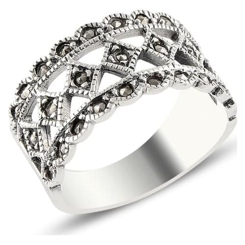 Silver 925 Sterling Marcasite Ring
