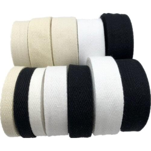 10/15/20/25/30/40/50mm 5yards/Lot 100% Cotton Ribbon Hserring Bone Handmade Ribbon Wedding Christmas Decoration Sewing Fabric