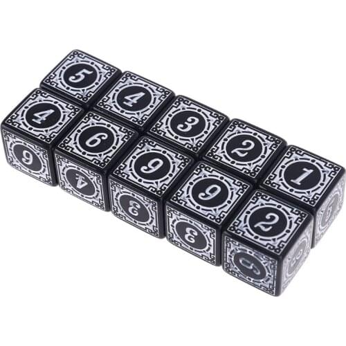 10Pcs D6 Polyhedral Dice Square Edged Numbers 6 Sided Dices Beads Table Board Q1FF