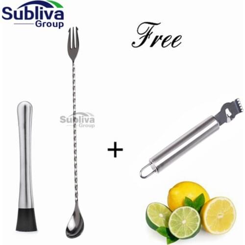 Stainless Steel Cocktail Muddler and Mixing Spoon Make Flavour Bursting +Lemon Zester Grater