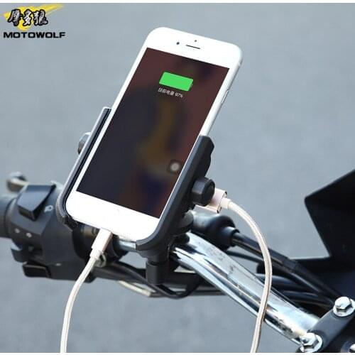 Motorcycle Phone Holder Stand Rear phone rechargeable For Iphone 8 7 Plus S8 GPS Universal Motorbike Mount Bracket Stand