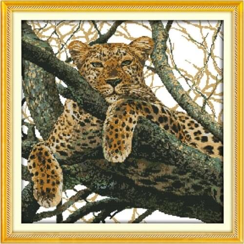 The Cheetah Patterns Counted Cross Stitch 11CT printed 14CT Cross Stitch Sets Wholesale animals needlework