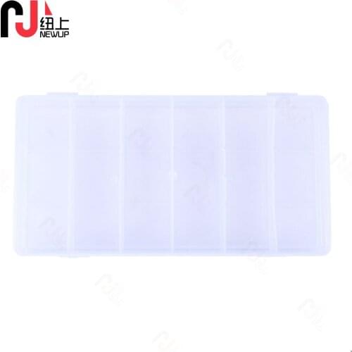 NEWUP Multifunctional Organized 6 Compartments Double-sided Transparent Visible Plastic Fishing Lure Box Pesca Fishing Toolse