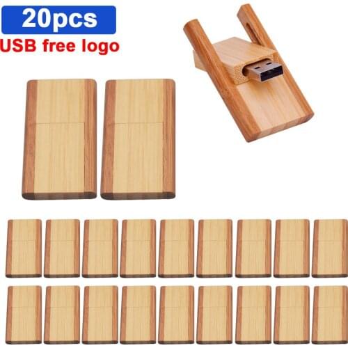 Bulk 20pcs free logo USB Flash Drive 32GB Pen Drive 4GB 8GB 16GB 64GB Pendrive wooden Waterproof USB2.0 Memory Stick Flash Drive