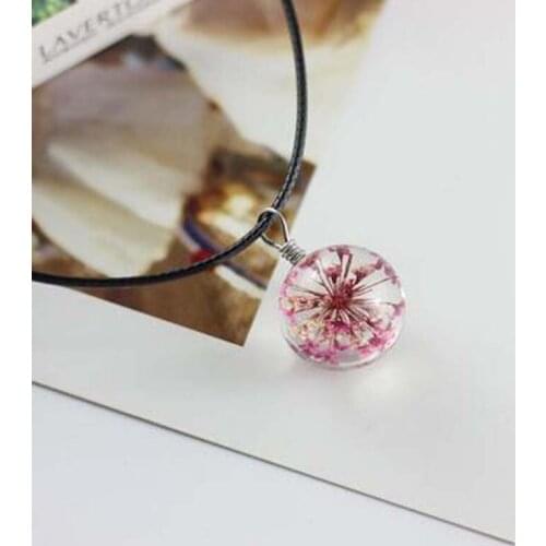 Dandelion necklaces dried flowers sweater chain birthday present for his girlfriend plant specimens of crystal ball #1138