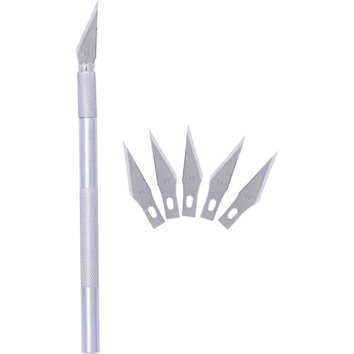 LMDZ Professional Stainless Steel Art Work Cutting Caving Sculpture Knife Precision Knife Hobby Knife Razor Tool with 5 Bladesr