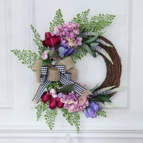 Provence Wreaths Artificial Flower for front Door Outdoor Spring Summer Wreaths