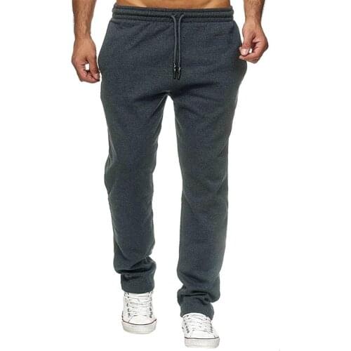 Casual Pants Men Drawstring Trousers Solid Color Gym Pants Thick Warm Sportswear Sweatpants Sport Men Pants
